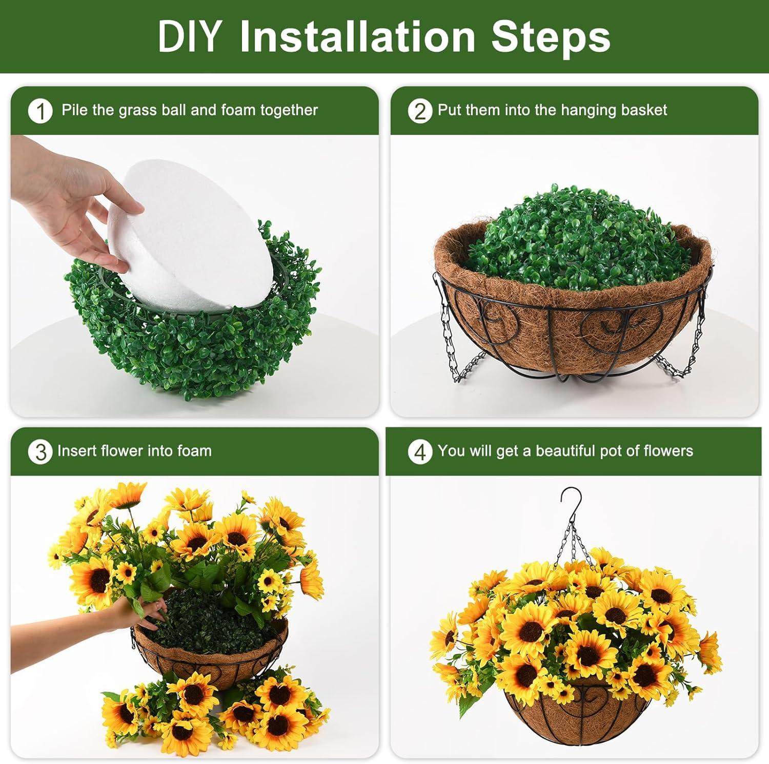 imageArtificial Flowers with Ceramics Vase for Fall Decoration 5 Pcs Sunflowers Fake Silk Flower Arrangements Faux Floral Centerpieces for Tables Dinning Room Office Tabletop Home DecorRipple VaseYellow