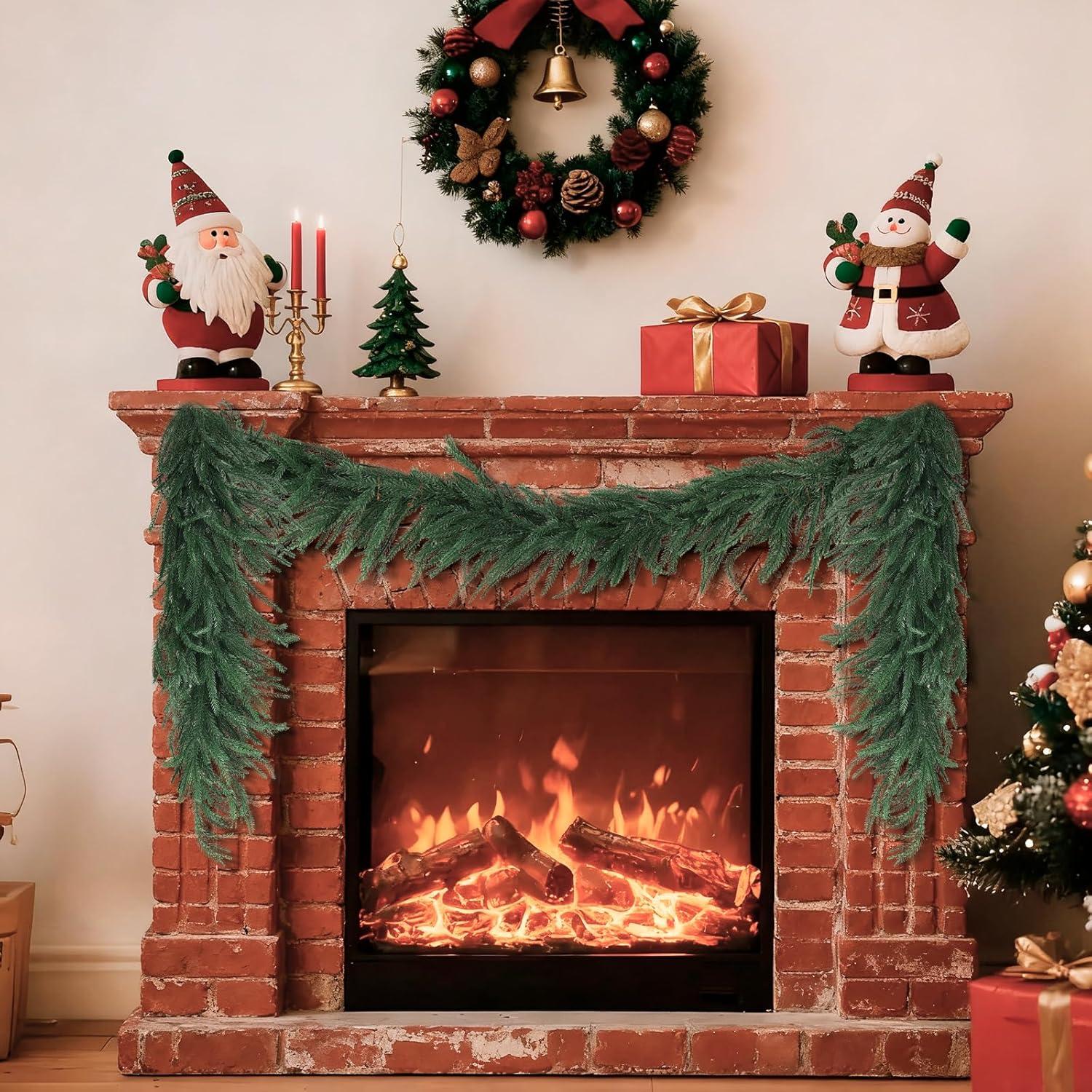 imageHomsunny 10 PCS Christmas Norfolk Pine Stems Real Touch Artificial Pine Branches Faux Christmas Greenery Stems 17quot Fake Pine Branches for Vase DlY Crafts Indoor Outdoor Home Decor