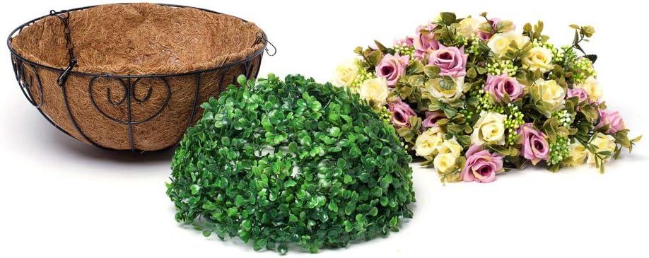 imageHomsunny Artificial Fake Hanging Plants Flowers Basket for Spring Outdoor DecorationFaux Silk Rose Realistic UV Resistant in 12 inch Coconut Lining Baskets for Home Patio DecorPurple White