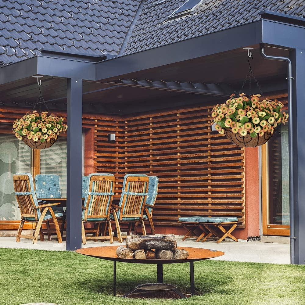 imageHomsunny Fall Artificial Chrysanthemum Flowers in Basket SilkMaking with 12 inch Flowerpot CenterpiecesFake Hanging Plants in Coconut Lining for Outdoors Indoors Courtyard Decor Yellow