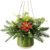 imageHomsunny Artificial Christmas Hanging Baskets Hanging Christmas Tree Decorated with Faux Flower Pine Cones for Front Porch Patio Outdoors Christmas Decoration