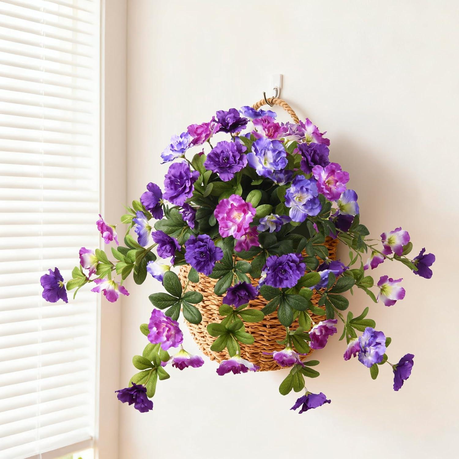 image:imageHomsunny Artificial Fake Flowers for Outdoor 2PCS Realistic Fake Outdoor Flowers Plants UV Resistant Silk Faux Flower for Outside Front Door Porch Planters Patio Yard Garden WindowA01 Purple Orchid